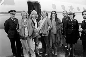 Images Dated 4th November 1979: Abba Swedish Pop band November 1979 Arrive at Gatwick airport 4 / 11 / 1979