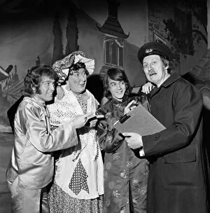 Images Dated 1st December 1973: ABC Stockton panto. Stockton, County Durham. Pictured with other cast members is actor