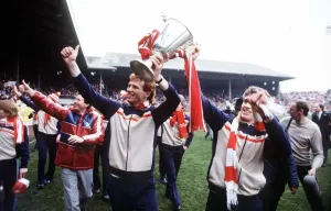 Parades Prints: The Aberdeen team show off the European Cup Winners Cup trophy to fans at Pittodrie
