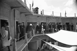Abyssinian Emperor Haile Selassie seen here during the Audis Abasa Prison Inspection