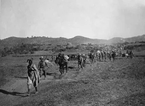 Italian Prints: Abyssinian War October 1935 Italian troops advancing on the Adowa front