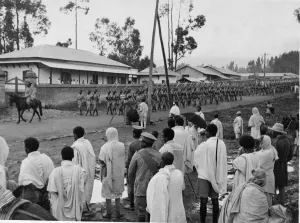 01023 Prints: Abyssinian War September 1935 Abyssinian army seen passing through the streets of