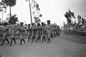 01023 Prints: Abyssinian War September 1935 Abyssinian army seen passing through the streets of