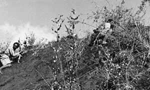 01023 Prints: Abyssinian War September 1935 Abyssinian troops advancing under cover on the Ogadan
