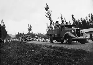 Abyssinian War September 1935 A anti-aircraft mobile column of the Abyssinia army