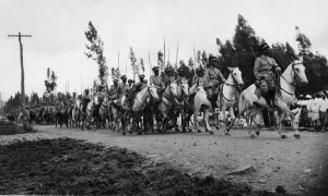 01023 Prints: Abyssinian War September 1935 Cavalry of the Abyssinian army seen passing through