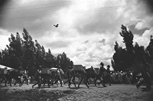 Abyssinian War September 1935 Soldiers of the Abyssinian army seen passing through