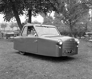 Motors Prints: The AC Petite British microcar, with a rear mounted 350cc Villiers single cylinder