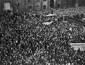 The accession of Queen Elizabeth being proclaimed with traditional ceremonies by Officers