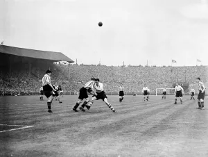 Action during the 1937 FA Cup Final between Sunderland and Preston North End at Wembley