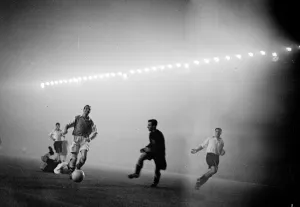 Floodlights Prints: Action from the Arsenal v Blackpool Charity Shield match held at Highbury. October 1953