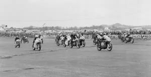 Action from the Daily Herald Motor Cycle Racing Championship at Thruxton