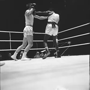 Action from the England v USA Amateur Boxing contest at Wembley 2nd November 1961