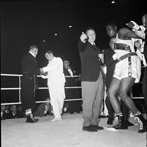 Action from the England v USA Amateur Boxing contest at Wembley 2nd November 1961