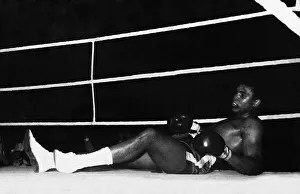 Action during the non-title heavyweight fight between American Cassius Clay