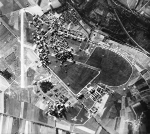 01439 Prints: Action picture made during a successful attack by flying Fortresses of the U. S