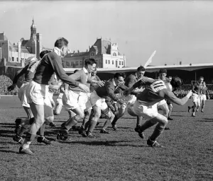 Action from the Wales v France five nation championship match held at Cardiff Arms Park