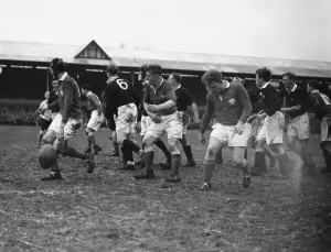 Action from the Wales v Scotland Home Nations Championship held at St Helens Ground