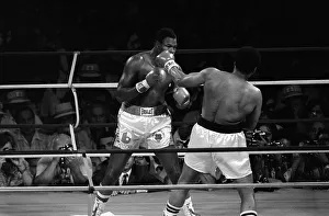 Action during the world heavyweight title fight between challenger Muhammad Ali