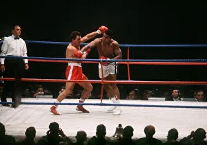 Action during the World Heayyweight title fight between Muhammad Ali (Cassius Clay