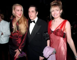 Webbd05 1990sb Prints: Actor Al Pacino January 1997 with girlfriend and model Jerry Hall wife of Rolling Stones