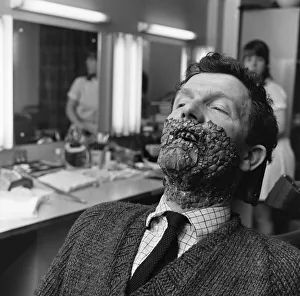 Television Studios Prints: Actor Alan Bennion seen here in make up at the BBC Lime Grove studio