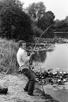 Actor Bernard Cribbins today went fishing near Shepperton