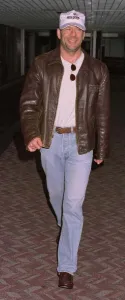 Actor Bruce Willis arrives at Heathrow from New York on Concorde