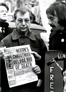 Actor Clive Dunn and Harry Fowler from Dads Army in protest over bombing of North