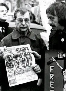 Actor Clive Dunn and Harry Fowler from Dads Army in protest over bombing of North