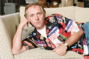 Actor and comedian, Rik Mayall, pictured at home four months after his horrific quad bike