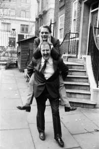 01054 Prints: Actor David Jason (Only Fools and Horses) on the back of Gordon Kaye ( Allo