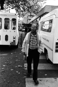 01047 Prints: Actor Douglas Lambert who has been diagnosed with AIDS leaving St Stephens Hospital