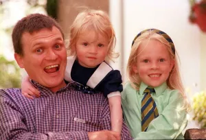 Actor Douglas Sannachan with daughters Rhona and Heather June 1998