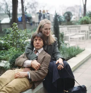 Actor Dustin Hoffman with actress Meryl Streep who star together in the film