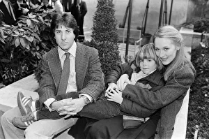 Actor Dustin Hoffman with actress Meryl Streep and young Justin Henry who all star