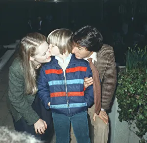 Actor Dustin Hoffman with actress Meryl Streep and young Justin Henry who all star