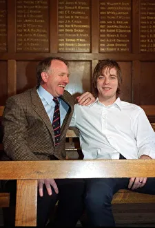 Actor Ewan McGregor back at his old school Morrisons Academy crieff with his dad jim