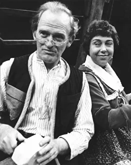 Actor Gordon Jackson with actress Patsy Byrne 1976 in theatre play Noah