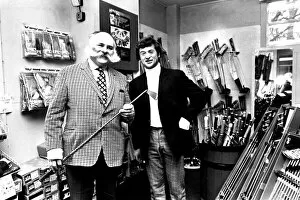 Images Dated 13th March 1973: Actor Jimmy Edwards with golfer John Jacobs at his golfing centre in Gosforth on 13th