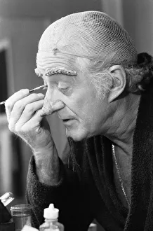 00617 Prints: Actor John Pertwee in the dressing room being made up for his role as Wurzel Gummidge in