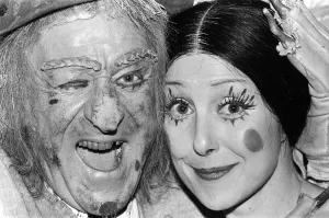 Kids Prints: Actor John Pertwee in his role as Wurzel Gummidge with Una Stubbs as Aunt Sally