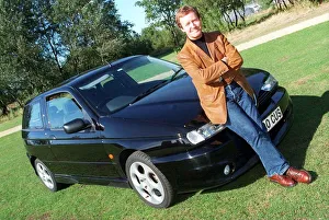 Alfa Romeo Prints: Actor Jonathan Watson September 1997 after testing A ALFA ROMEO 145
