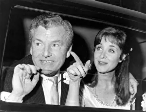 Actor Kenneth More, 53, and his bride, 27 year old actress Angela Douglas who is his