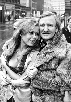 Actor Leslie Phillips with hs co star Sally Farmiloe from the his new film Spanish Fly