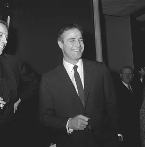 Actor Marlon Brando February 1964 speaking at a press conference