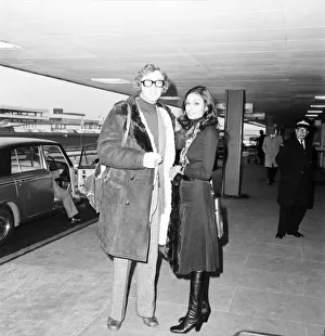 Actor Michael Caine and wife Shakira seen here at Heathrow Airport