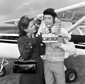 Actor Michael Crawford pictured during filming of the BBC comedy series