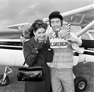 Actor Michael Crawford pictured during filming of the BBC comedy series