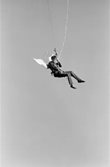 Stunts Prints: Actor Michael Crawford pictured during filming of a Christmas special of the BBC
